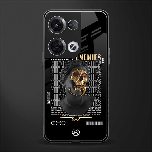 hidden enemies back phone cover | glass case for oppo reno 8 pro