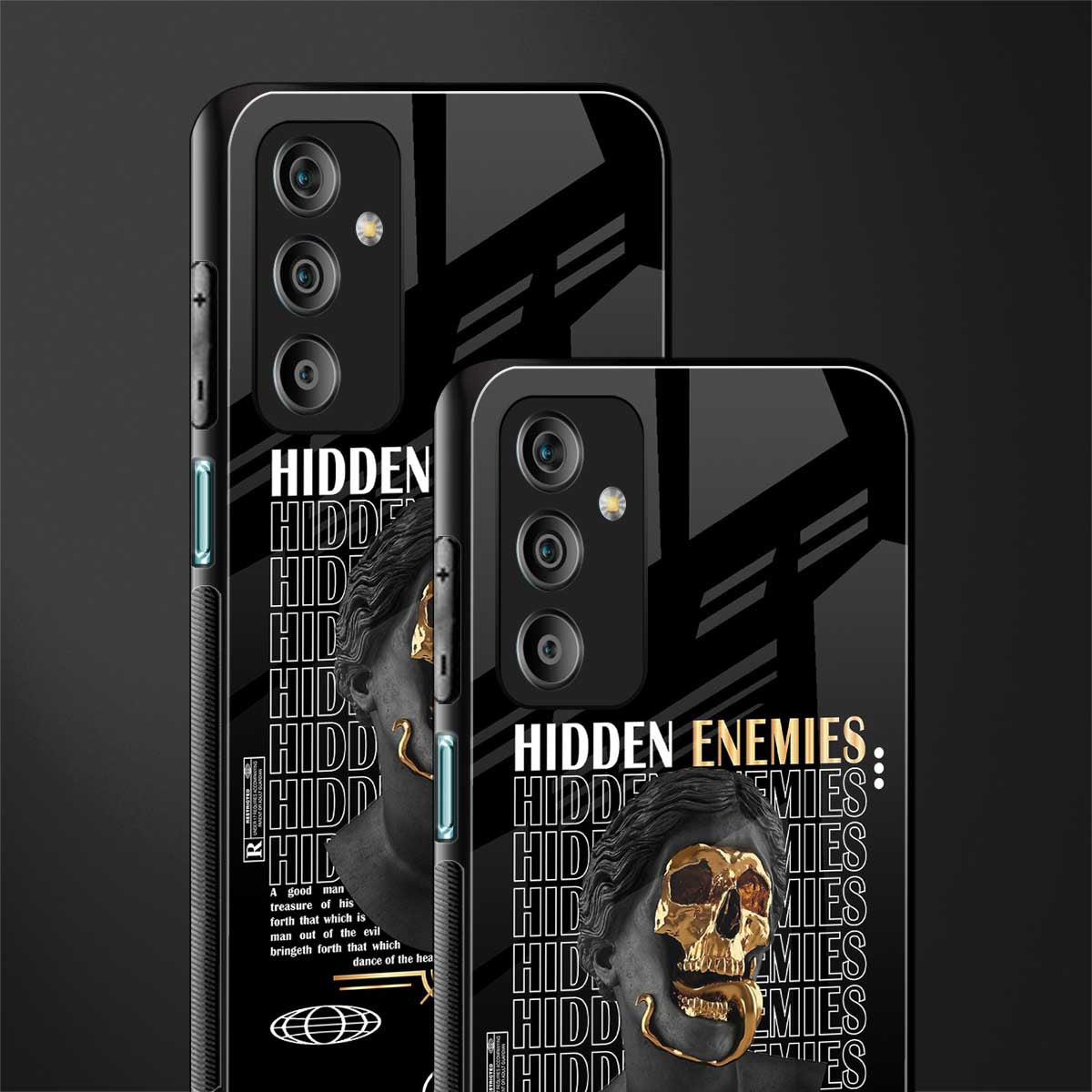 hidden enemies back phone cover | glass case for samsung galaxy f23 5g