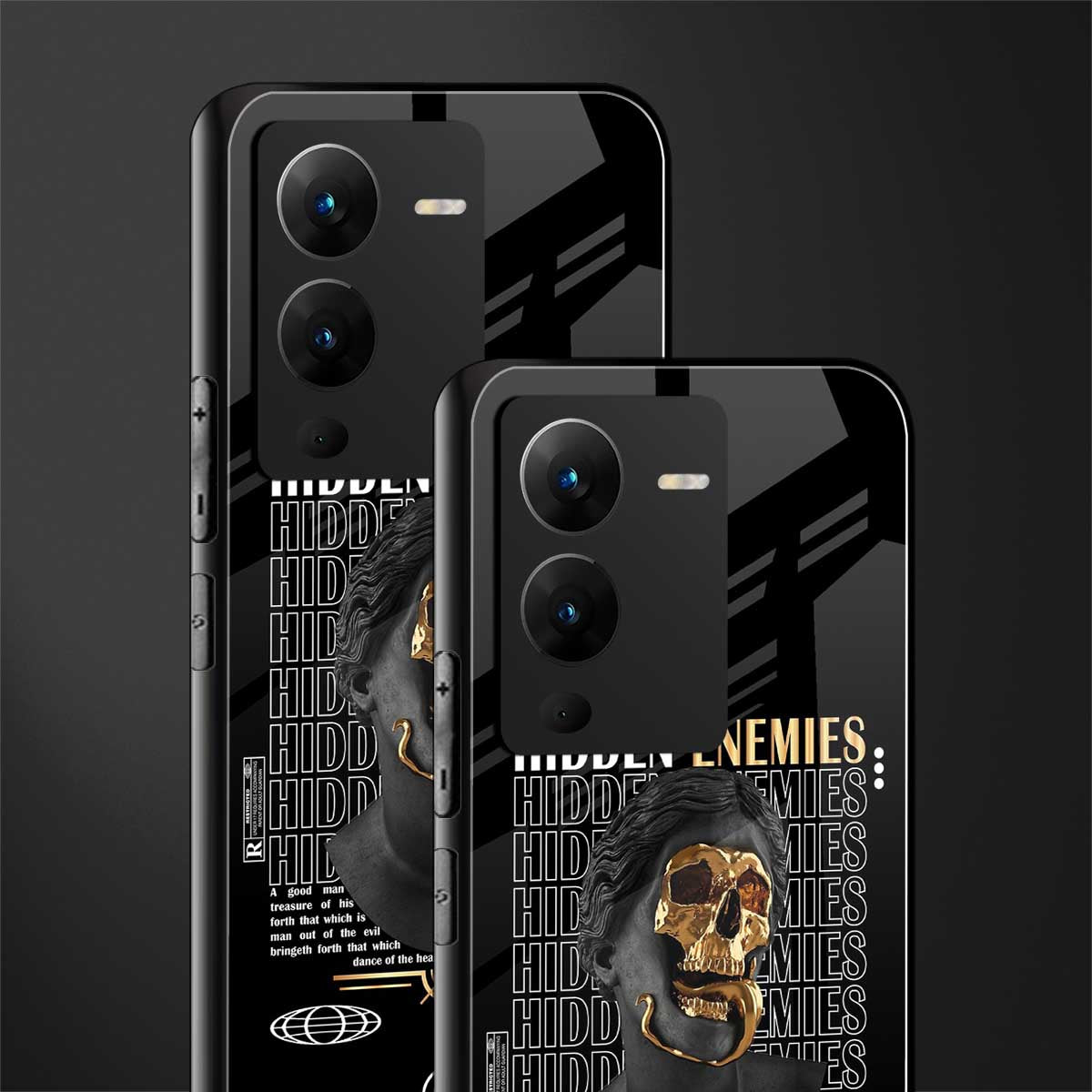 hidden enemies back phone cover | glass case for vivo v25 pro 5g