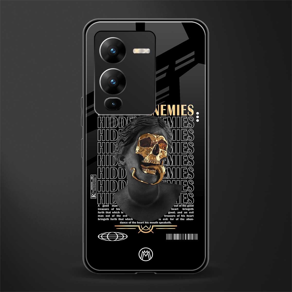 hidden enemies back phone cover | glass case for vivo v25 pro 5g