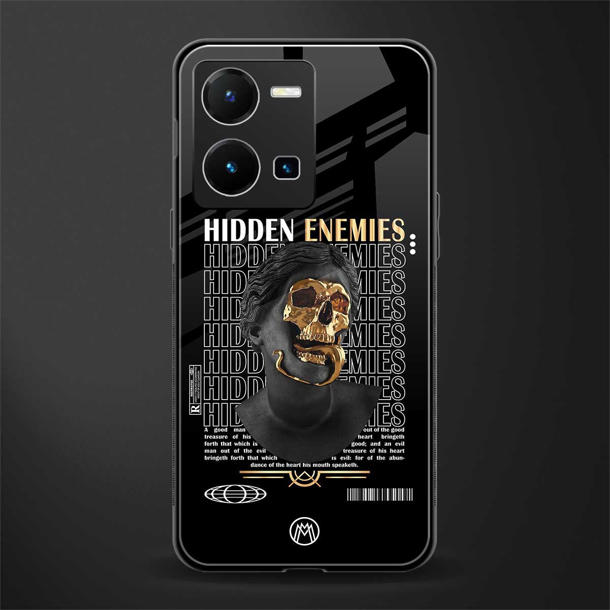 hidden enemies back phone cover | glass case for vivo y35 4g