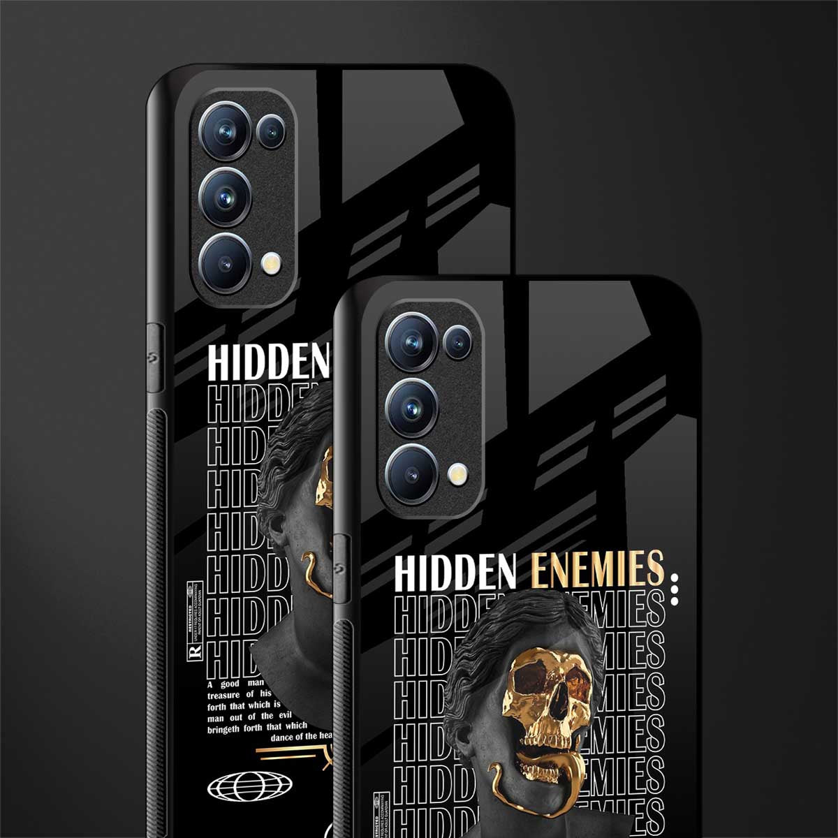 hidden enemies back phone cover | glass case for oppo reno 5