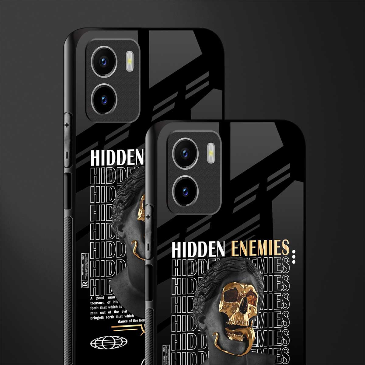 hidden enemies back phone cover | glass case for vivo y72