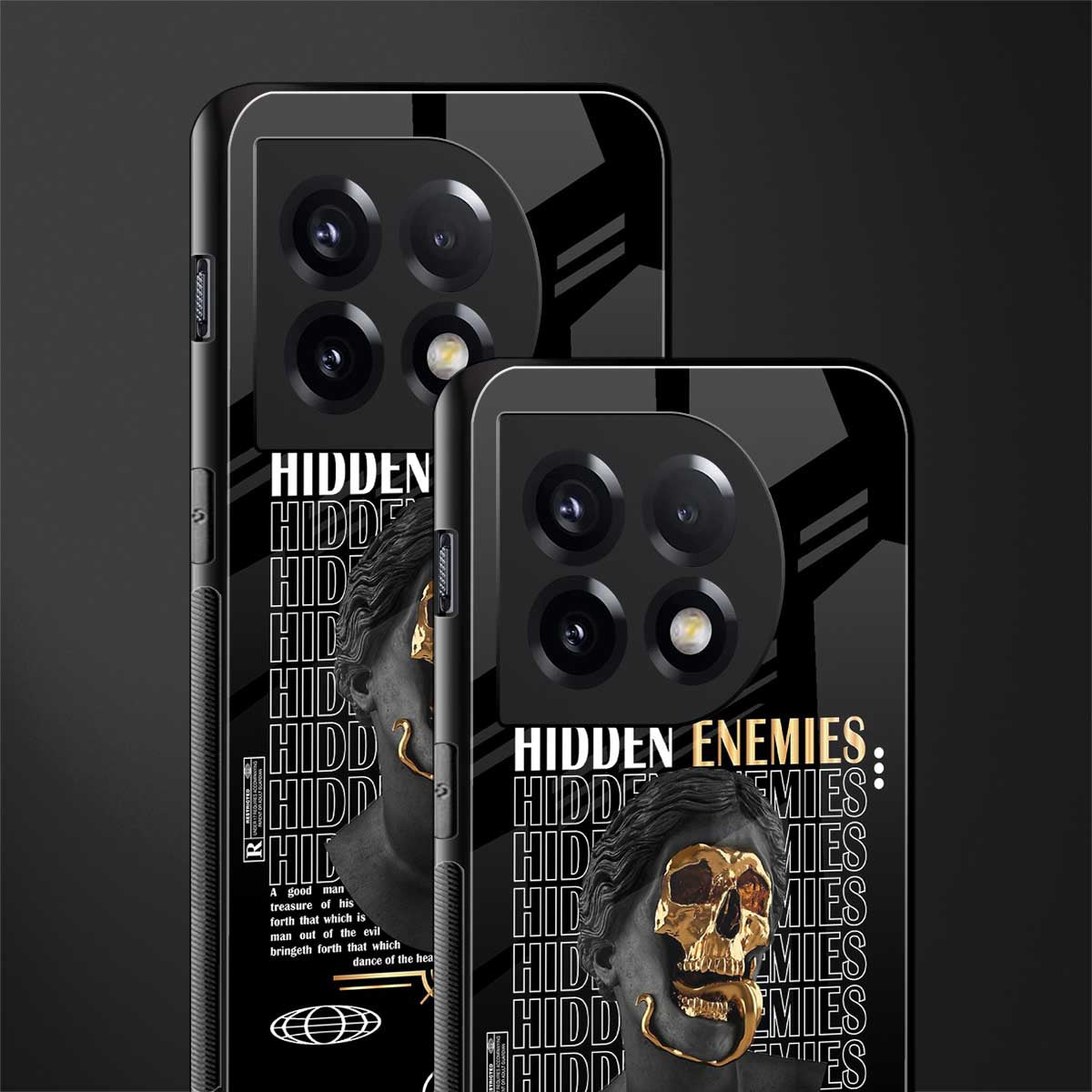 hidden enemies back phone cover | glass case for oneplus 11