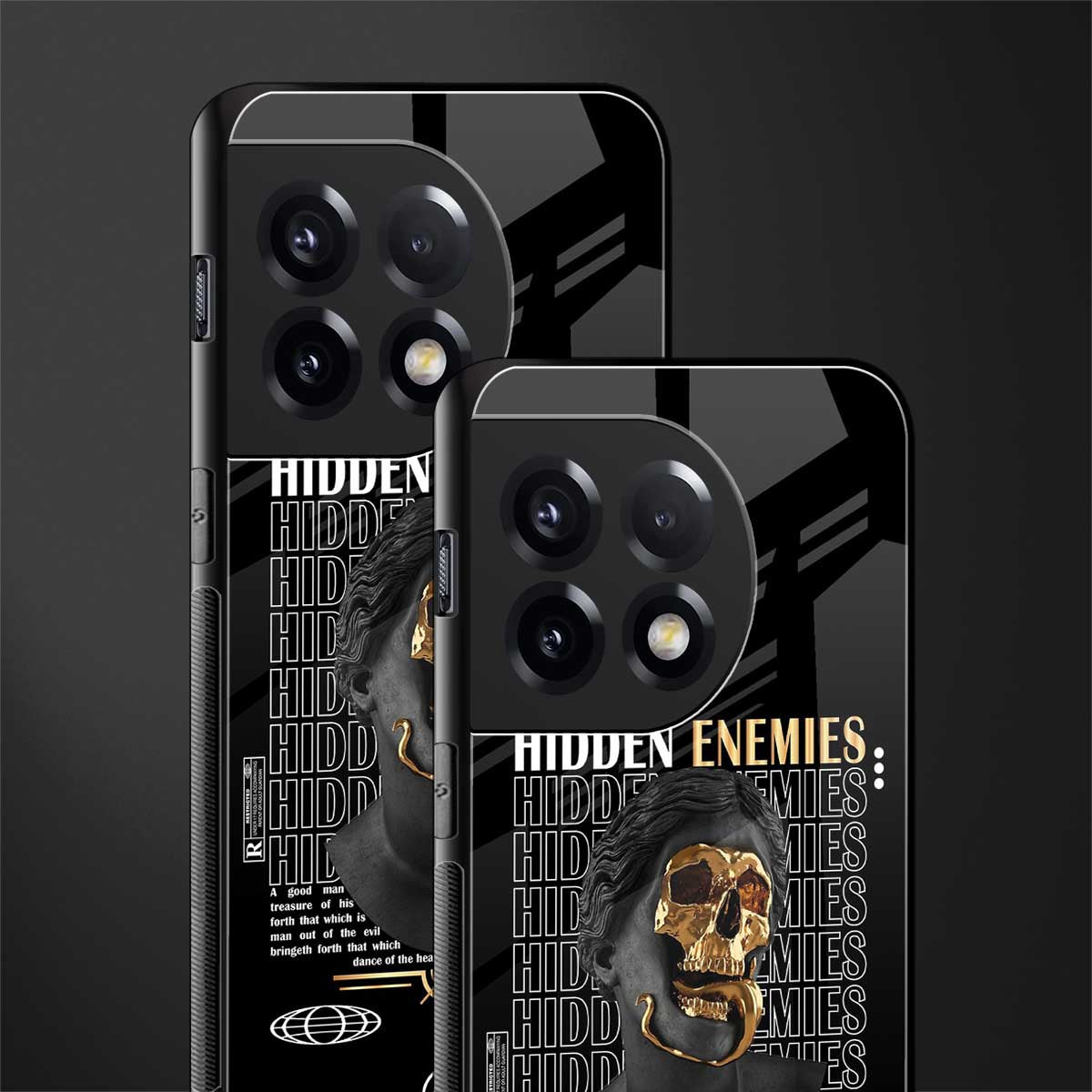 hidden enemies back phone cover | glass case for oneplus 11r