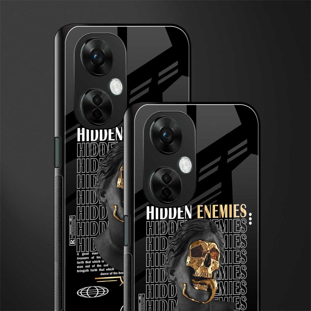 hidden enemies back phone cover | glass case for oneplus nord ce 3 lite