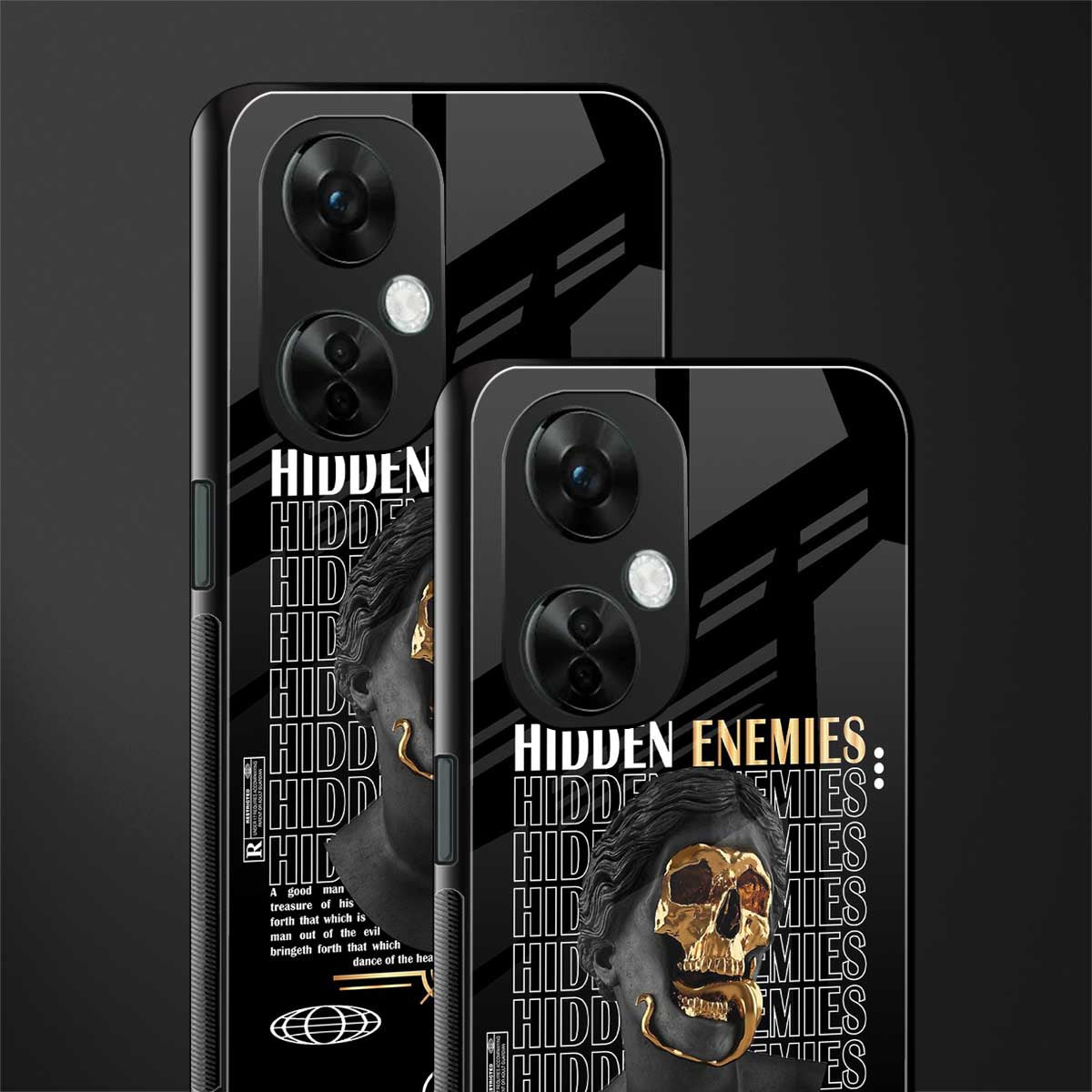 hidden enemies back phone cover | glass case for oneplus nord ce 3 lite