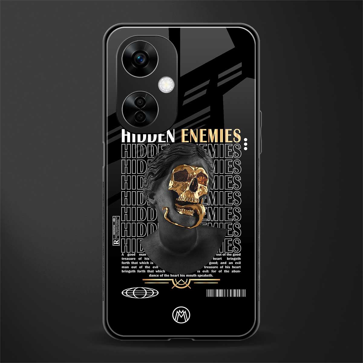 hidden enemies back phone cover | glass case for oneplus nord ce 3 lite