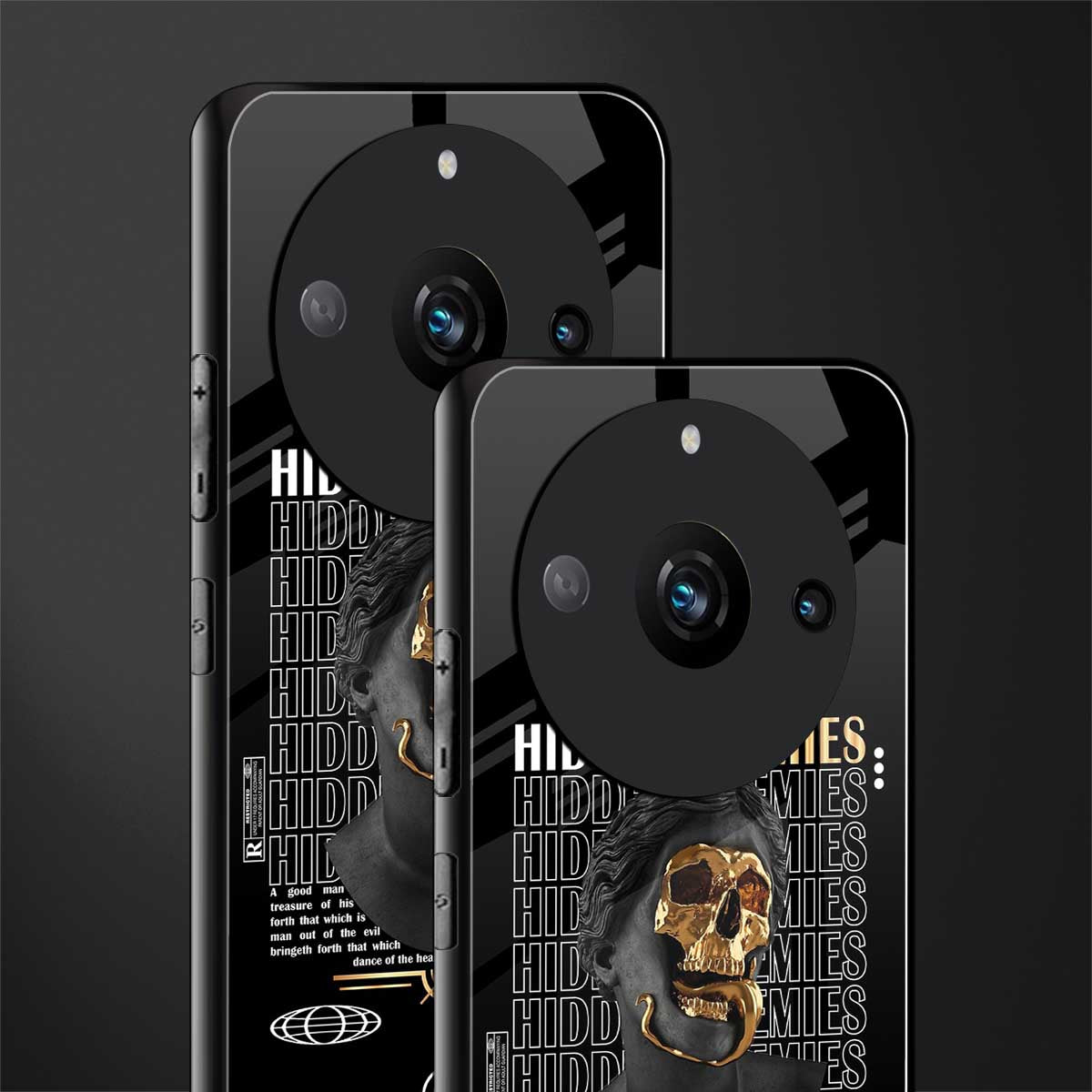 hidden enemies back phone cover | glass case for realme 11 pro 5g