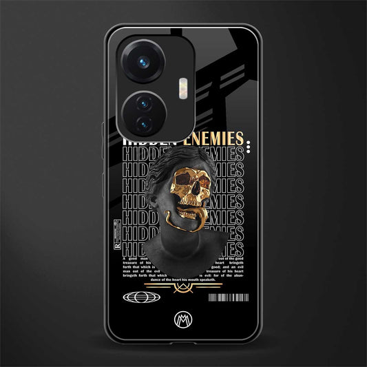 hidden enemies back phone cover | glass case for vivo t1 44w 4g