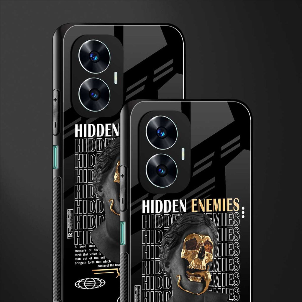 hidden enemies back phone cover | glass case for realme c55