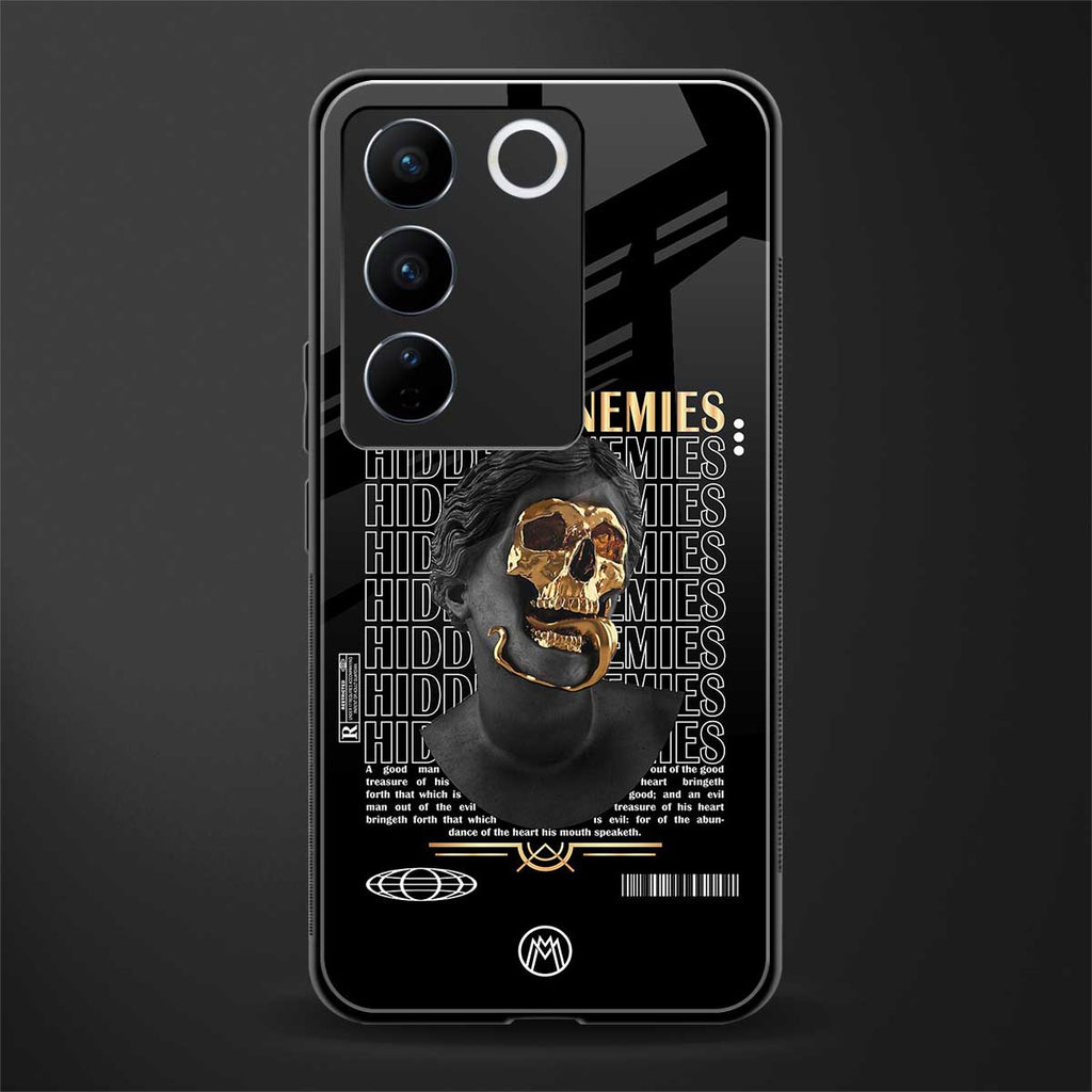hidden enemies back phone cover | glass case for vivo v27 pro 5g