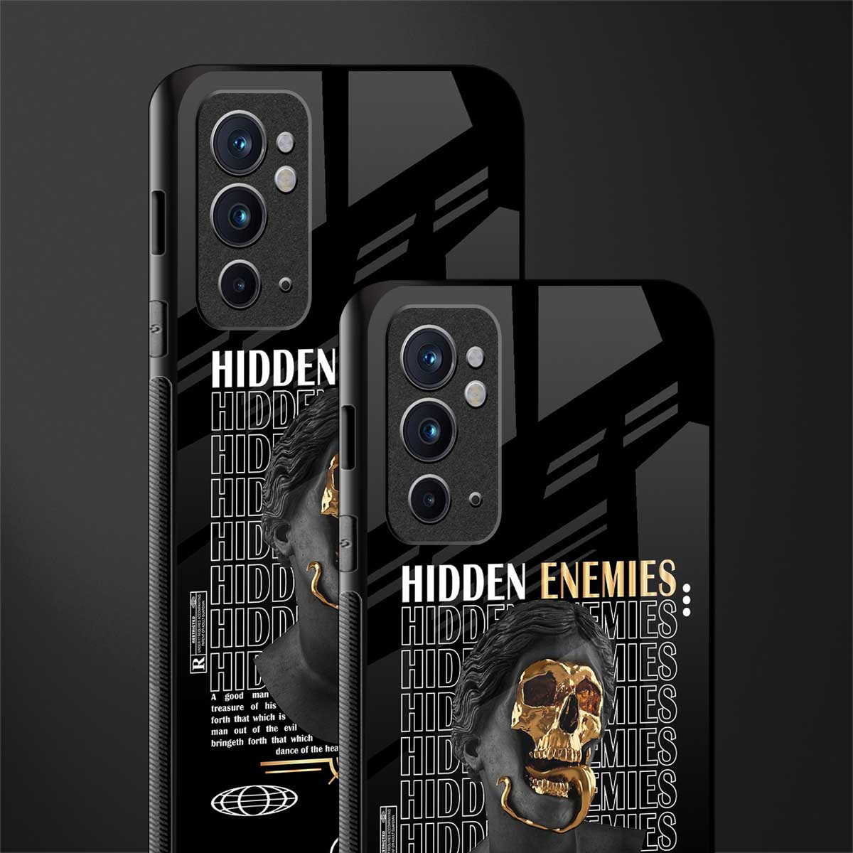 hidden enemies glass case for oneplus 9rt image-2