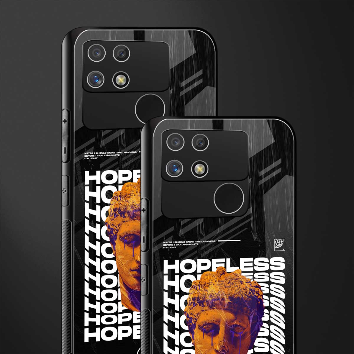 hopeless greek back phone cover | glass case for realme narzo 50a