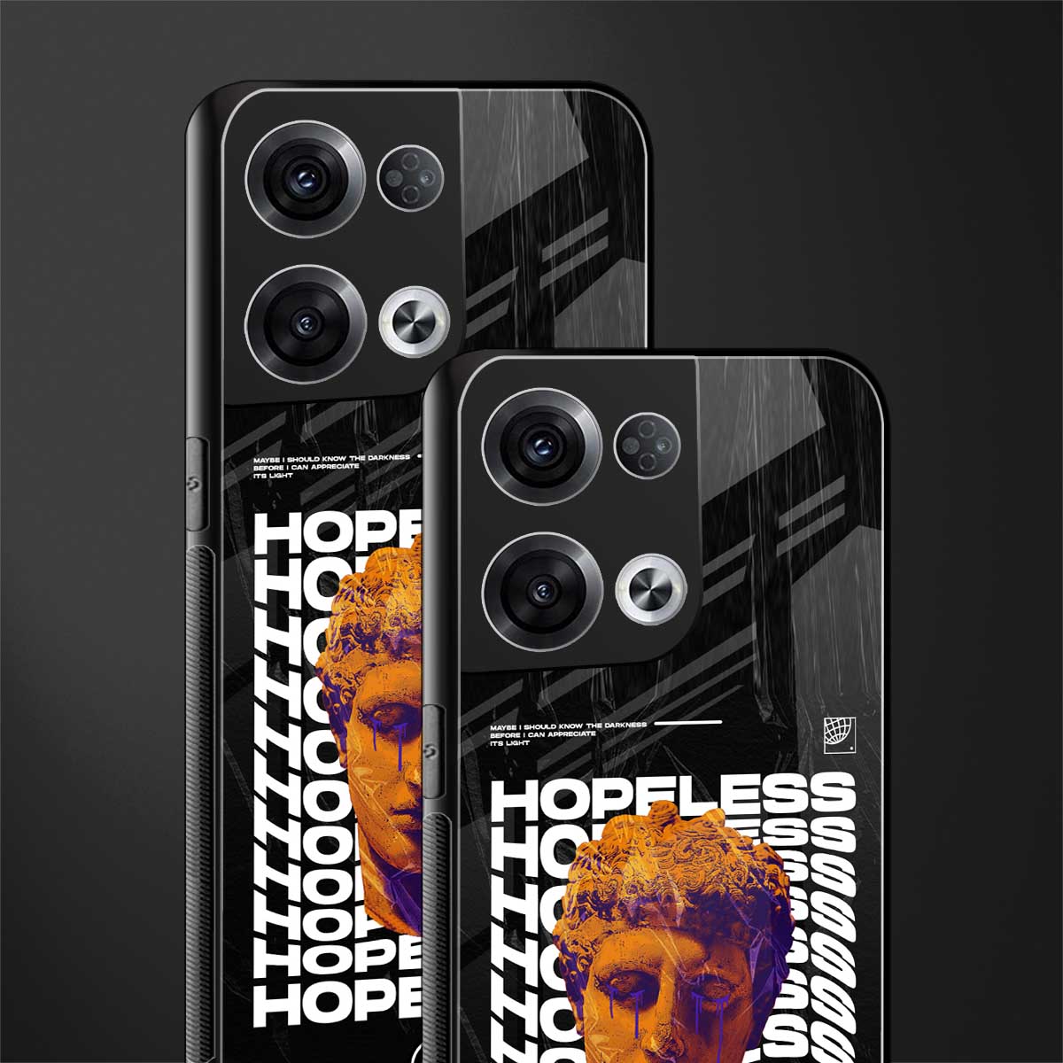 hopeless greek back phone cover | glass case for oppo reno 8
