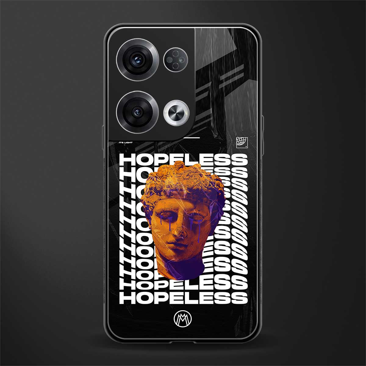 hopeless greek back phone cover | glass case for oppo reno 8