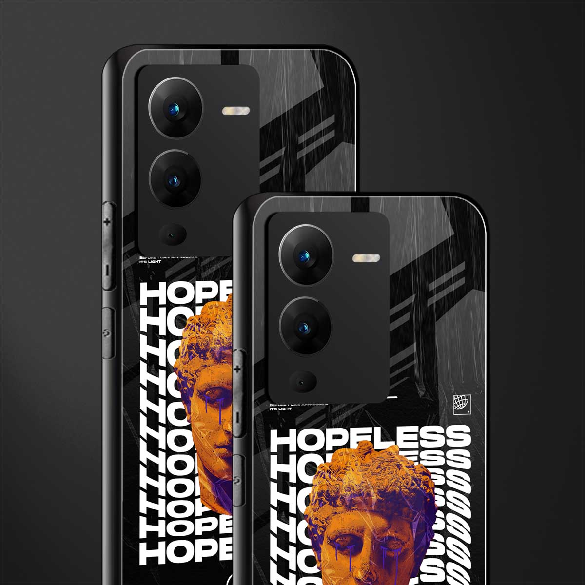 hopeless greek back phone cover | glass case for vivo v25 pro 5g