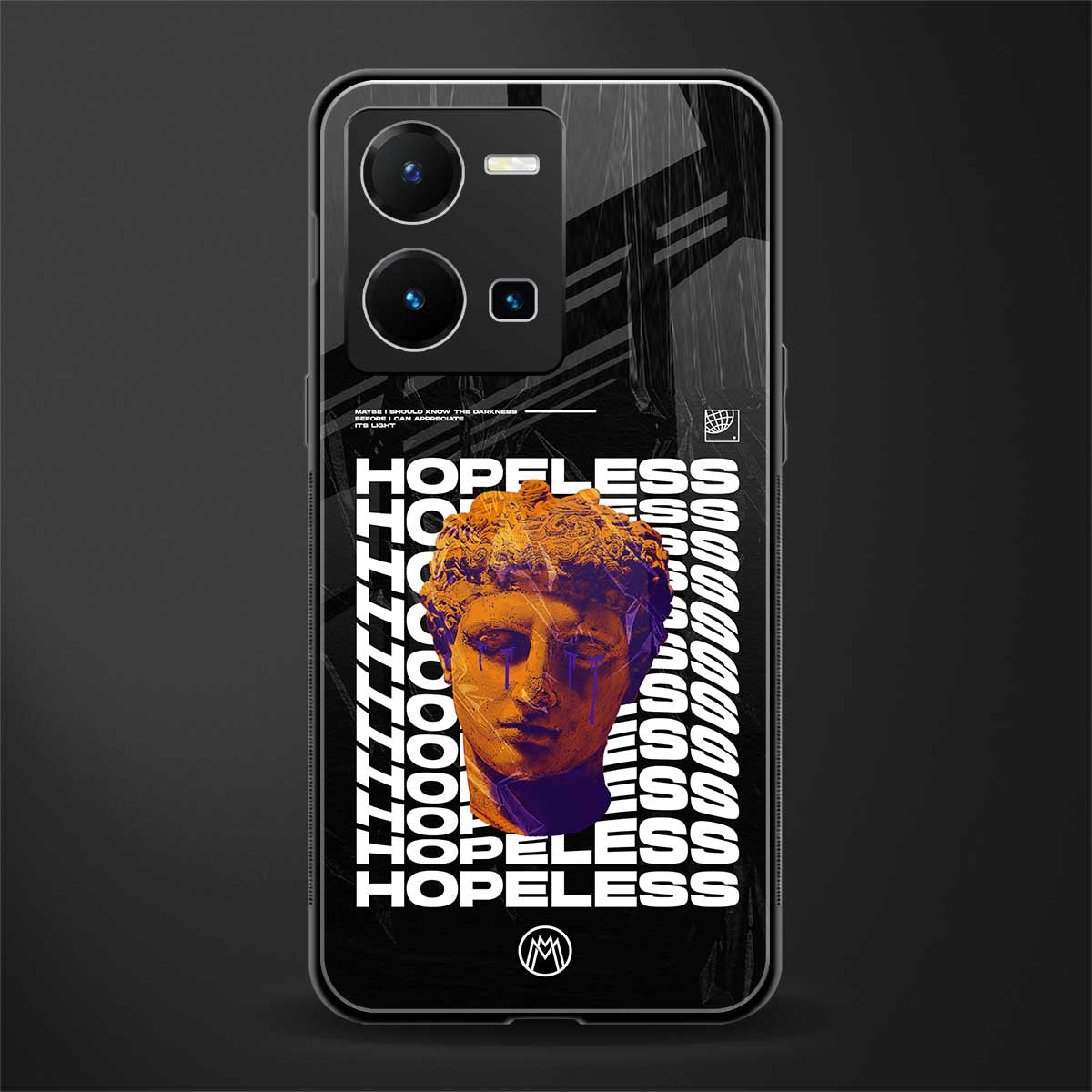 hopeless greek back phone cover | glass case for vivo y35 4g
