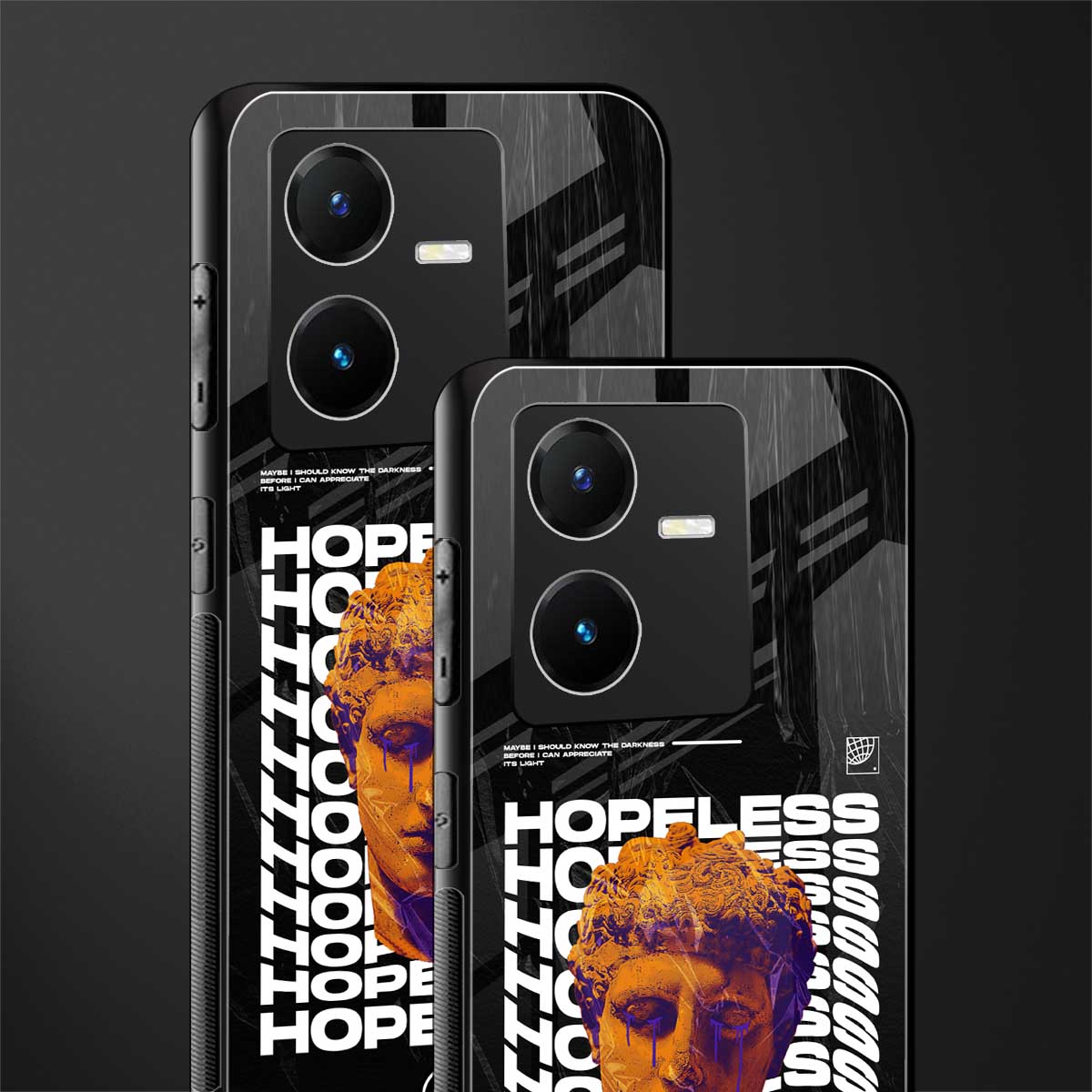 hopeless greek back phone cover | glass case for vivo y22