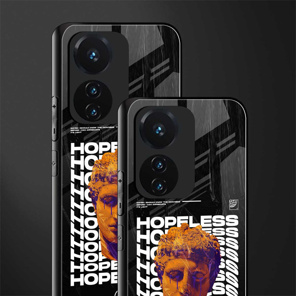 hopeless greek back phone cover | glass case for vivo t1 44w 4g