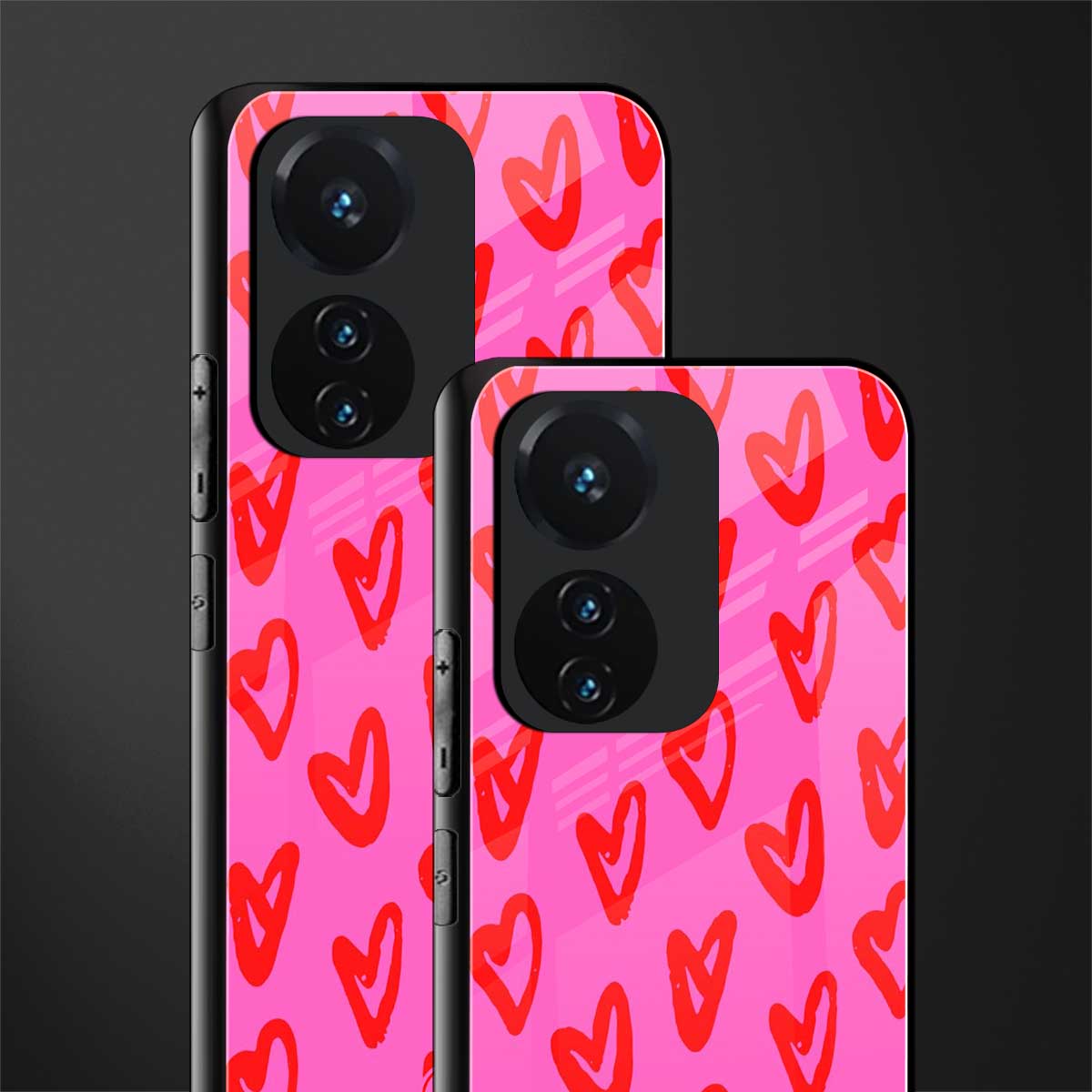 hot pink soul back phone cover | glass case for vivo t1 44w 4g