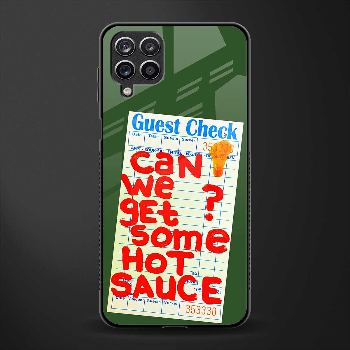 hot sauce back phone cover | glass case for samsung galaxy a22 4g