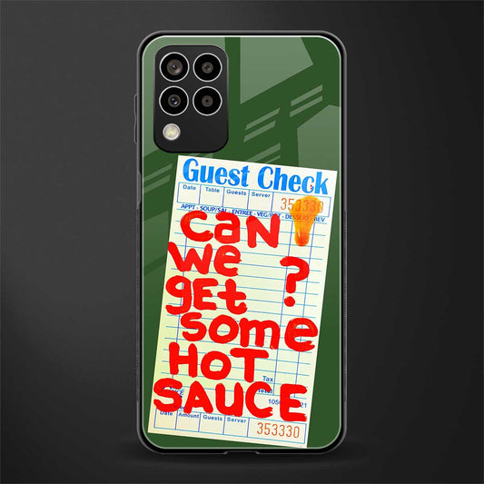 hot sauce back phone cover | glass case for samsung galaxy m33 5g