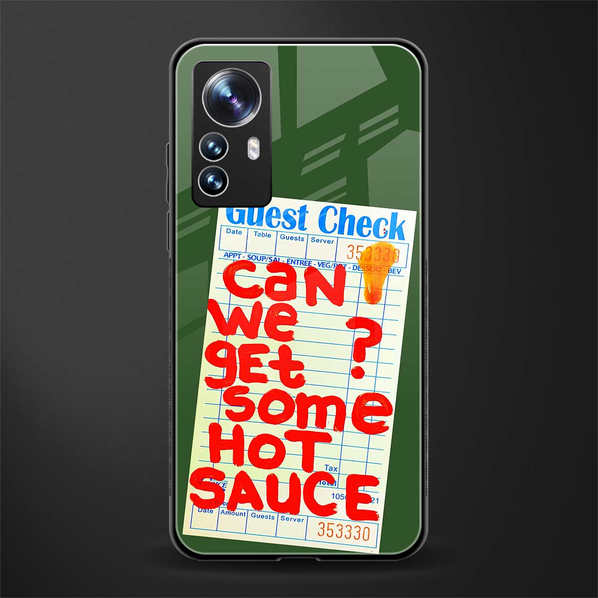 hot sauce back phone cover | glass case for xiaomi 12 pro