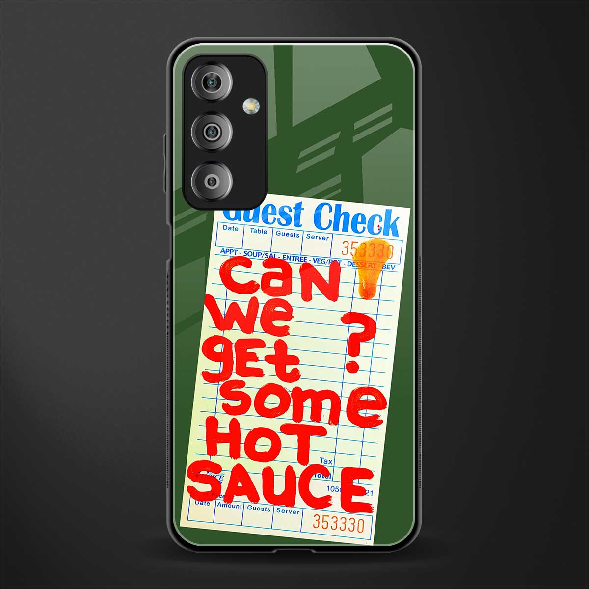 hot sauce back phone cover | glass case for samsung galaxy f23 5g