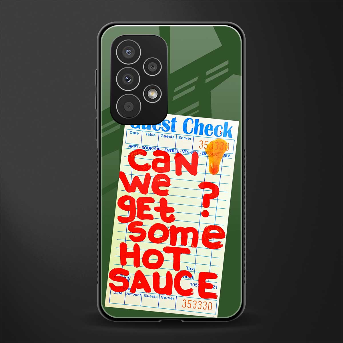 hot sauce back phone cover | glass case for samsung galaxy a33 5g