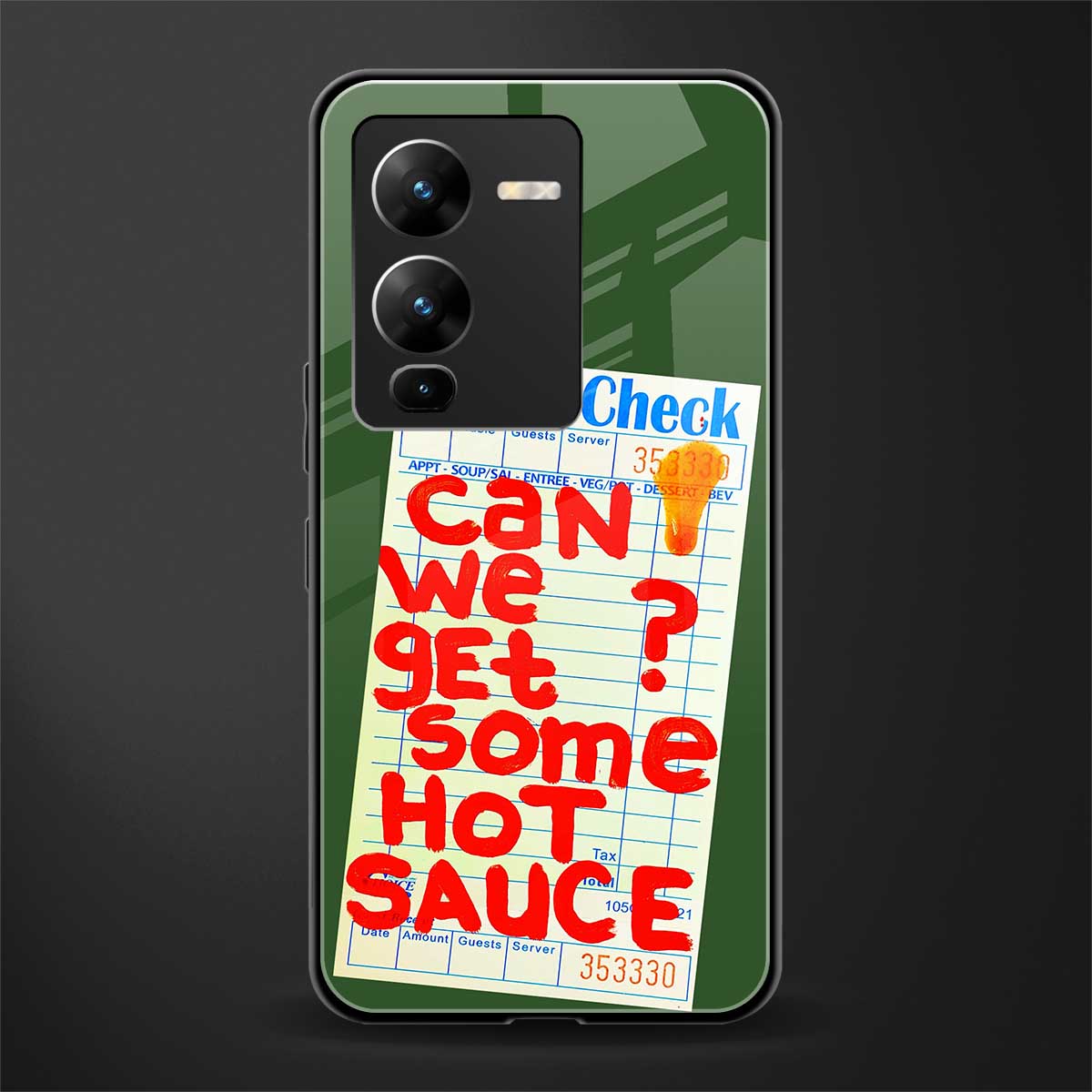 hot sauce back phone cover | glass case for vivo v25 pro 5g