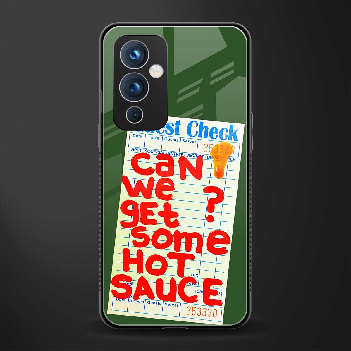 hot sauce back phone cover | glass case for oneplus 9