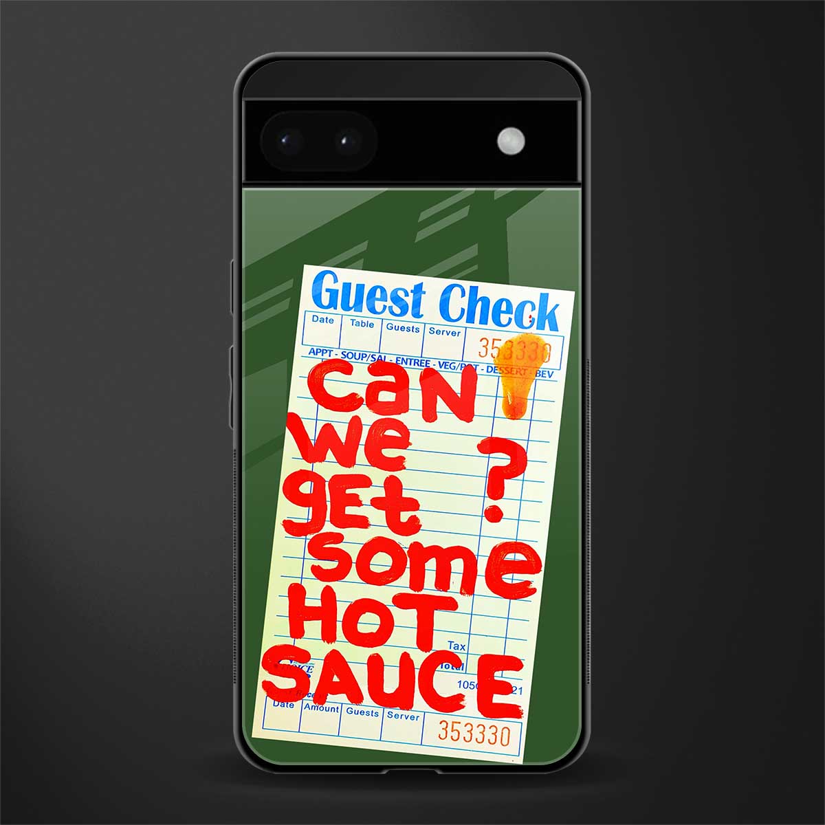 hot sauce back phone cover | glass case for google pixel 6a