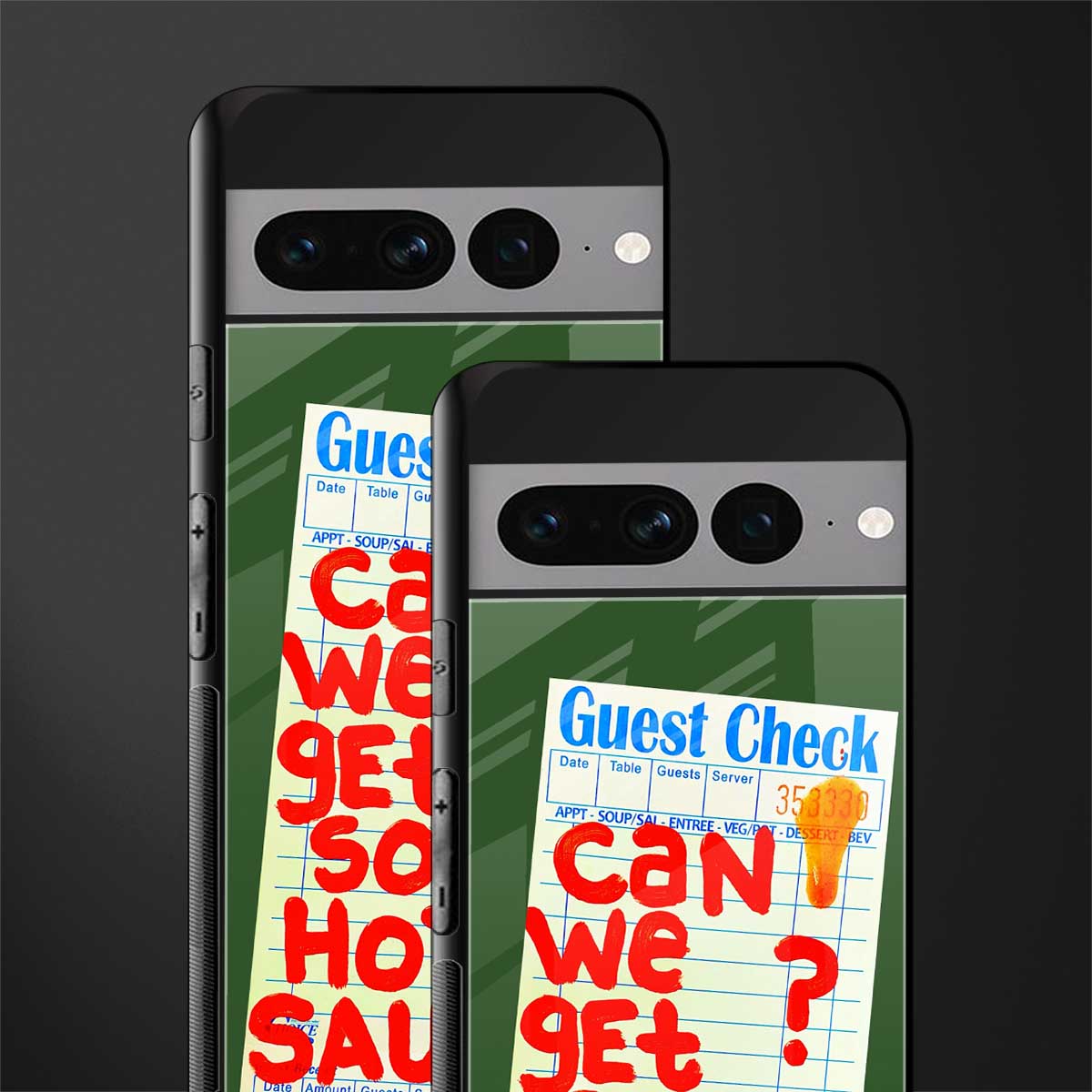 hot sauce back phone cover | glass case for google pixel 7 pro