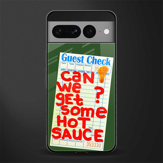 hot sauce back phone cover | glass case for google pixel 7 pro