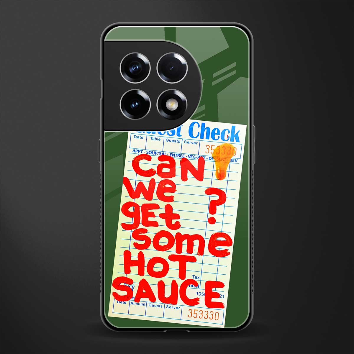 hot sauce back phone cover | glass case for oneplus 11r