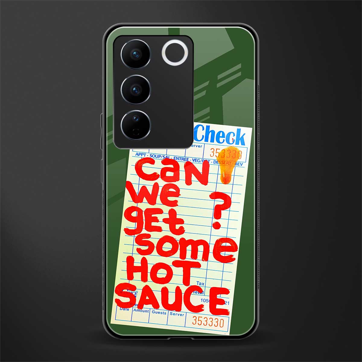 hot sauce back phone cover | glass case for vivo v27 pro 5g