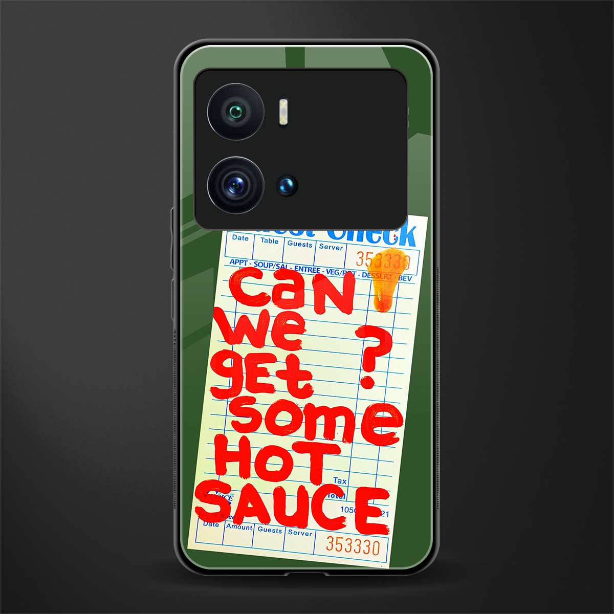 hot sauce back phone cover | glass case for iQOO 9 Pro