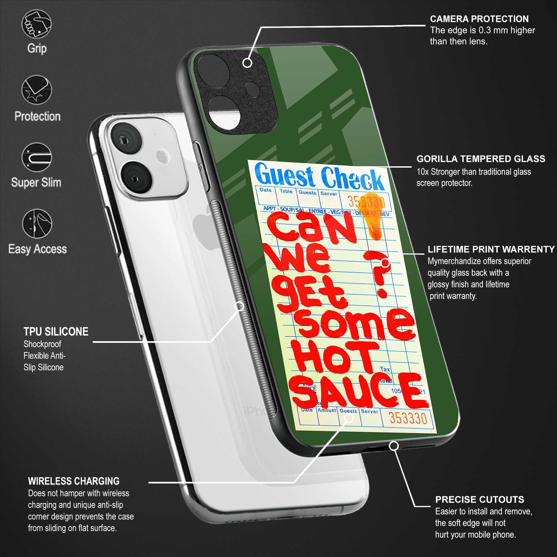 hot sauce back phone cover | glass case for samsun galaxy a24 4g