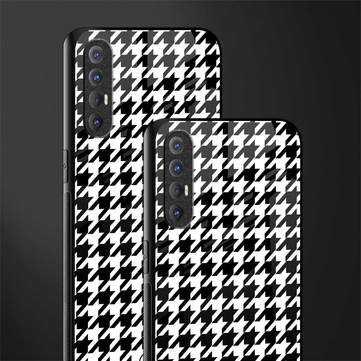 houndstooth classic glass case for oppo reno 3 pro image-2