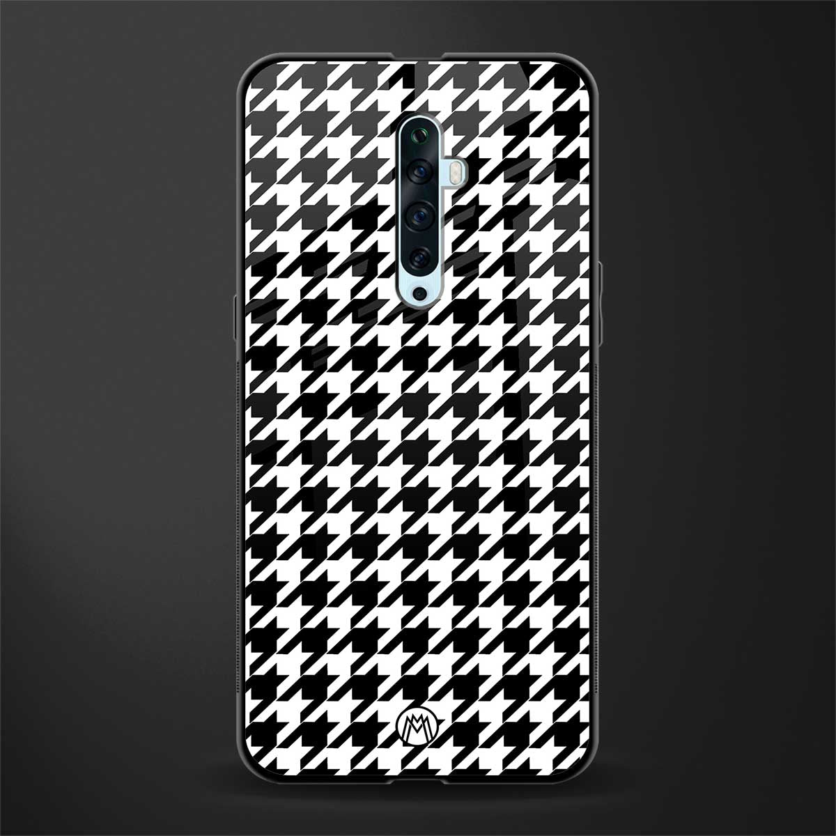 houndstooth classic glass case for oppo reno 2f image