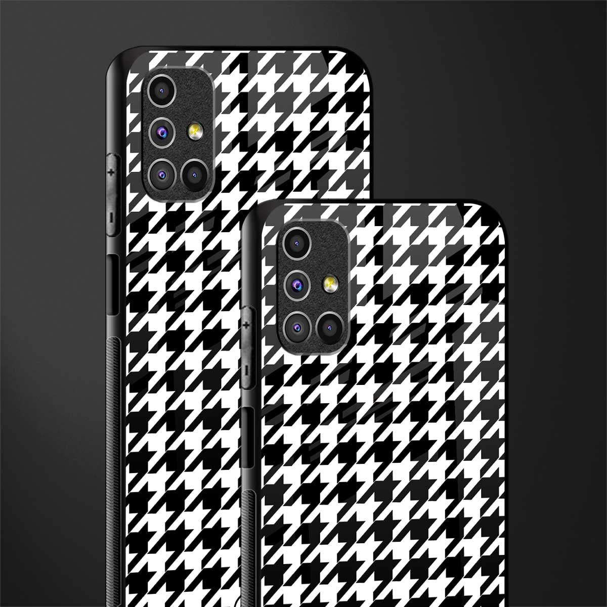 houndstooth classic glass case for samsung galaxy m51 image-2