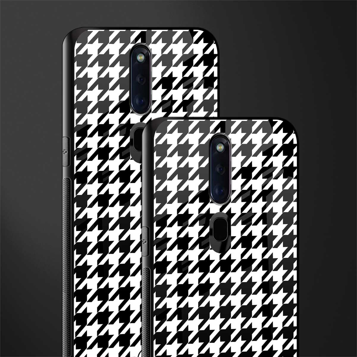 houndstooth classic glass case for oppo f11 pro image-2