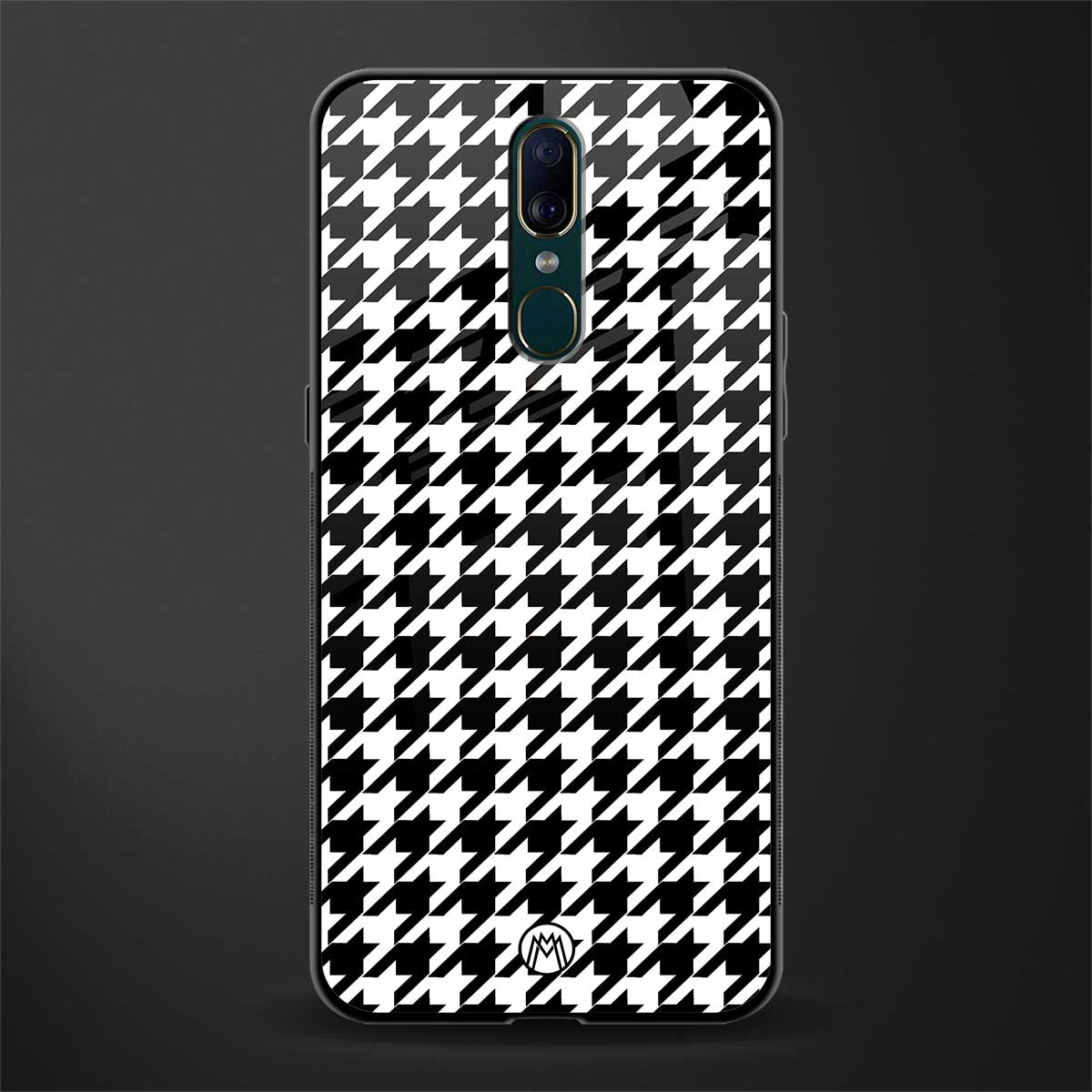 houndstooth classic glass case for oppo a9 image