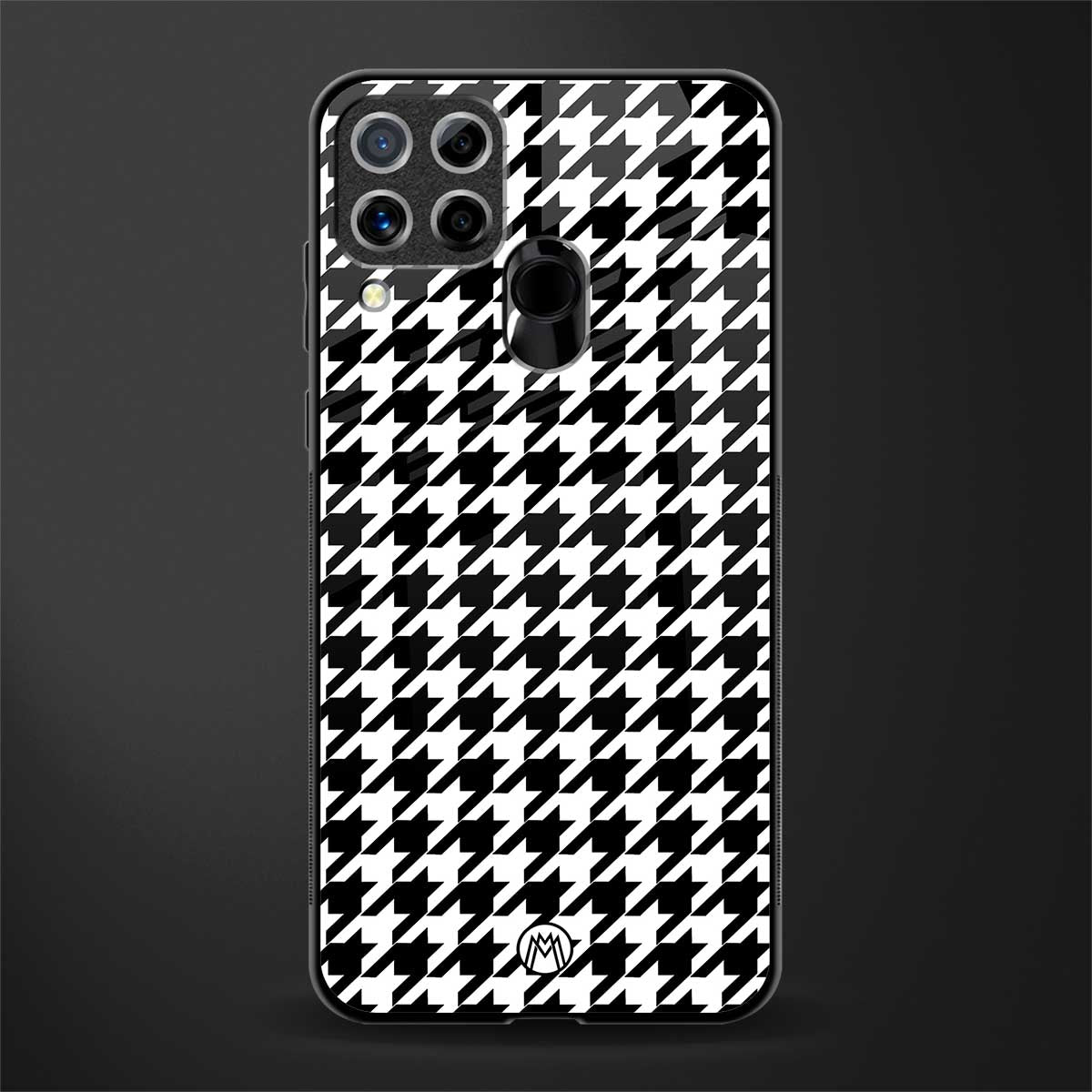 houndstooth classic glass case for realme c15 image