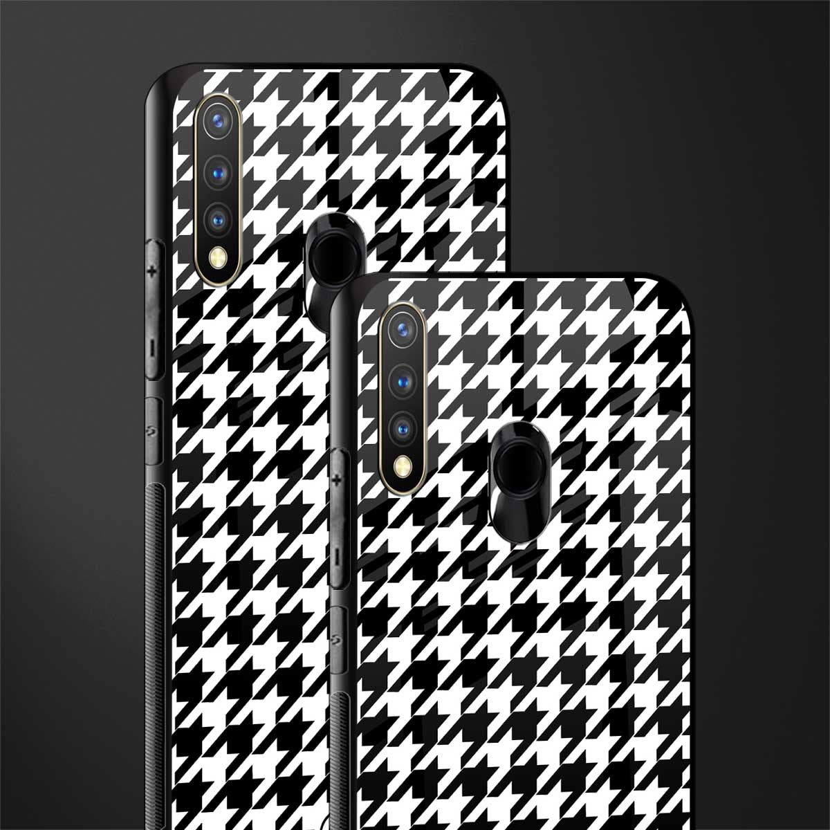 houndstooth classic glass case for vivo u20 image-2