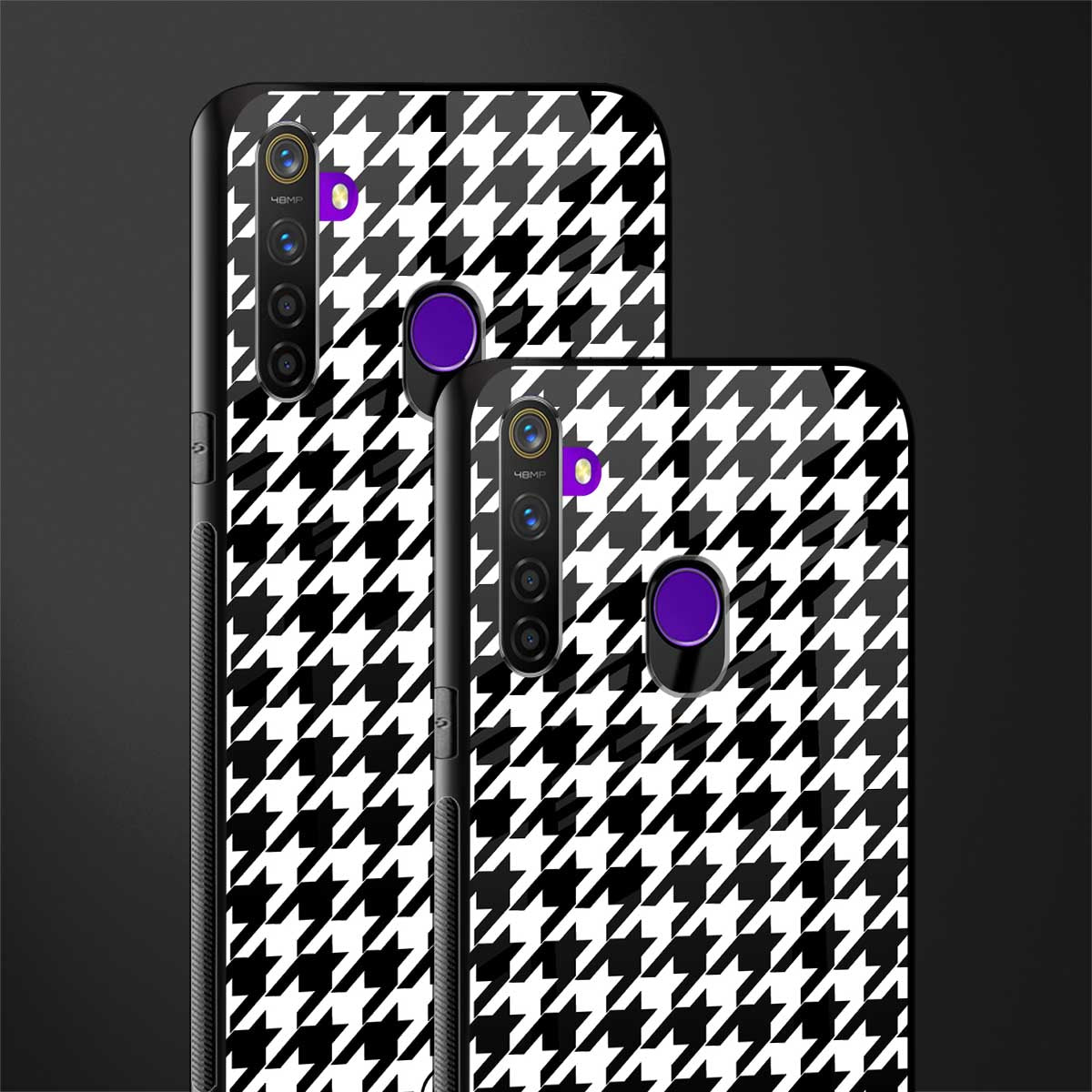 houndstooth classic glass case for realme 5 pro image-2