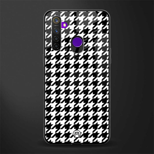 houndstooth classic glass case for realme 5 pro image