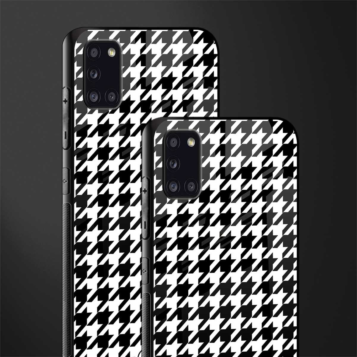 houndstooth classic glass case for samsung galaxy a31 image-2