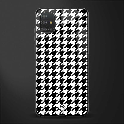 houndstooth classic glass case for samsung galaxy a51 image